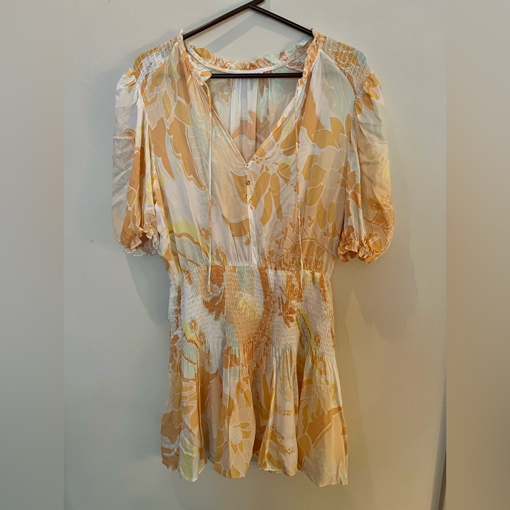 Karlie L Orange and Yellow Floral Mini Dress NEVER WORN.